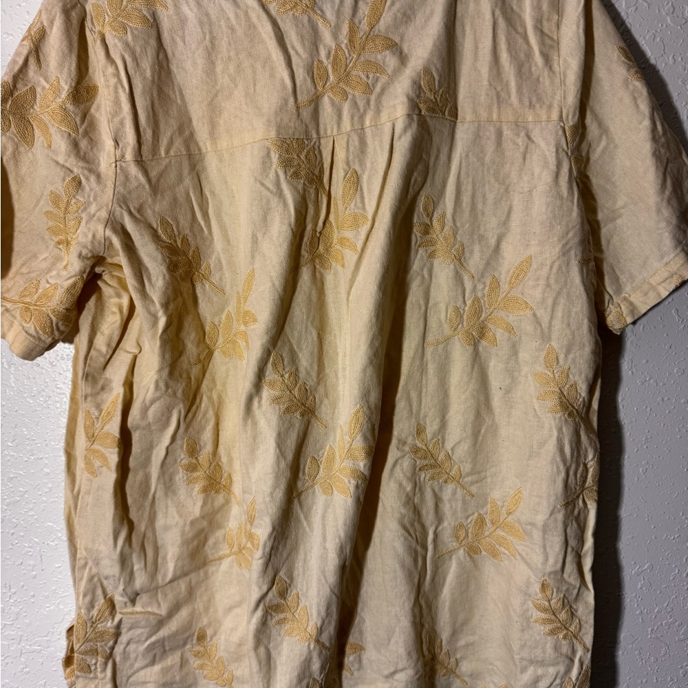 Embroidered yellow Fabric - Picture 4 of 5